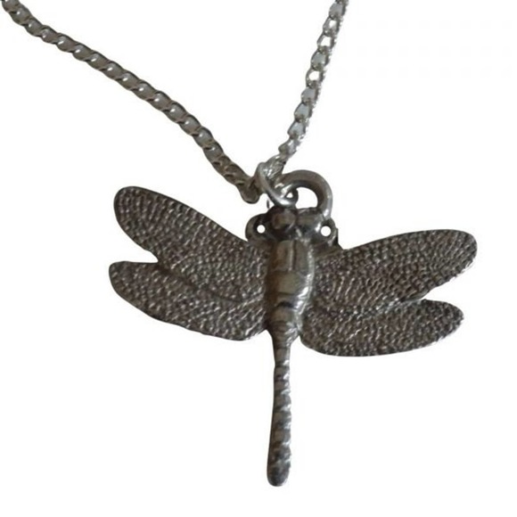Antiqued Pewter Dragonfly Necklace 2046 - Picture 1 of 4